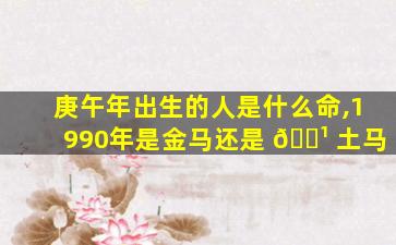 庚午年出生的人是什么命,1990年是金马还是 🌹 土马